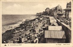 CPA St Aubin sur Mer La Plage 