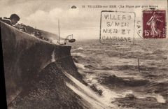 CPA Villers sur Mer La Digue par gros temps 