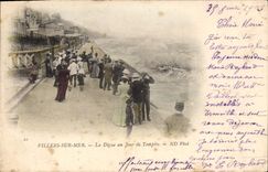 CPA Villers sur Mer La Digue un Jour de Tempete 