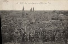 CPA Caen vue panoramique prise de l'Eglise Saint Pierre 
