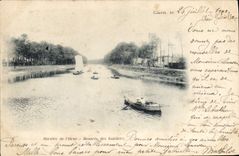 CPA Caen Riviere de l'Orne Rentree des Sabliers 