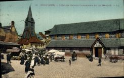 CPA Honfleur l'eglise Saint catherine et le Marche 
