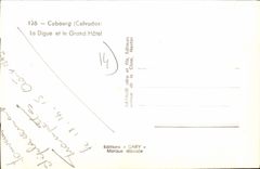 CPA Cabourg Calvados la Digue et le Grand hotel