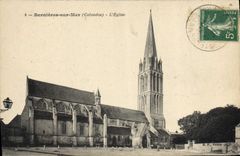 CPA Bernieres sur mer Calvados l'eglise 