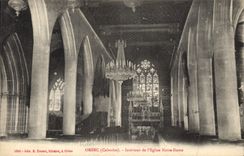 CPA Orbec Calvados interieur de l'Eglise Notre Dame 