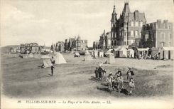 CPA Villers sur Mer la Plage et la Villa Abadie 