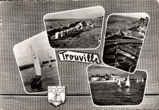 CPSM Trouville Calvados la Reine des plages les Voiliers la plage le golf miniature et la plage le c