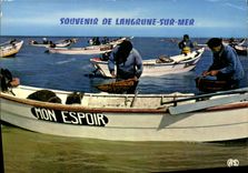 CPSM Souvenir de Langrune sur Mer retour de peche aux moules 