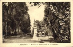 CPA Beauvais Promenade et Monument de Ch Desgroux 