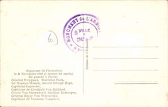 CPA Signature de l'Armistiee le 11 novembre 1918