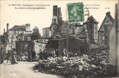 CPA Senlis Septembre 1914 La Licorne Rue Bellon et Rue Rouqemaille 