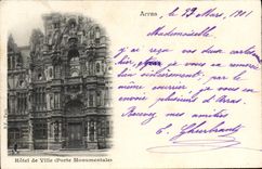 CPA Arras Hotel de Ville Porte Momumentale 