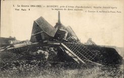 CPA La Guerre 1914 1915 Monchy pres d'Arras pas de Calais Moulin detruit apres la Capture de deux es