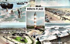 CPA Berck Plage esplanade phare plage baie d'Authie entonnoir