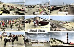 CPA Berck Plage la Plage La plage et la Promenade vue d'ensemble de la plage barques de peche la pla