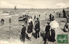 CPA Berck Plage la plage à Maree haute l'Heure du Bain 