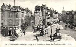 CPA Clermont Ferrand rue de 11 Novembre et avenue des etats Unis 