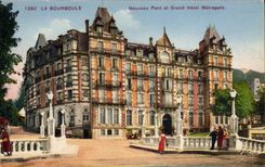 CPA La Bourboule nouveau pont et grand hotel Metropole 