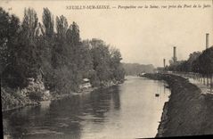 CPA Neuilly sur Seine Perspective sur la Seine vue prise du Pont de la Jatte