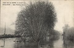 CPA Crue de la Seine Boulogne Quai President Carnot