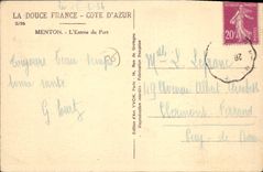 CPA Menton L'Entree du port