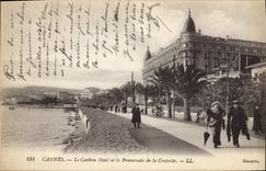 CPA Cannes Le Carlton Hotel et la Promenade de la Croisette