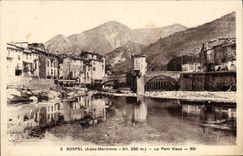 CPA Sospel Le pont vieux