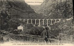 CPA Ligne du Sud de la France Gorges et Viaduc du Loup