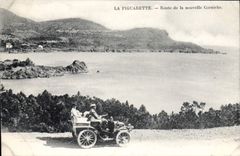 CPA La Figuerette Route de la nouvelle Corniche automobile à identifier