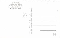 CPA Toulon Place Noel Blanche Place de la Liberte Port de peche Les flots Bleus