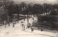 CPA Hyeres le Boulevard des Palmiers de l'hotel de Ville et de la poste 