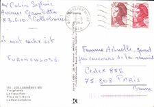 CPSM Collobriers Vue generale Le vieux Pont Place de la Mairie