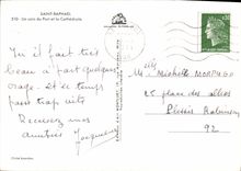 CPSM St Raphael Un coin du Port et la Cathedrale 