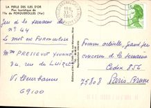 CPSM La Perle des Iles d'Or Plan Touristique de l'Ile de Porquerolles Var 