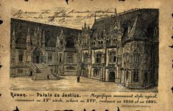 CPA Rouen palais de justice Magnifique monument style ogival commence au XV siecle acheve au XVI res