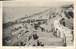 CPA Dieppe la plage et L'esplanade du casino 