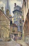 CPA Rouen Pittoresque rue du Hallage 