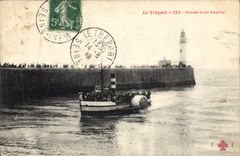 CPA Le Treport entree d'un vapeur 