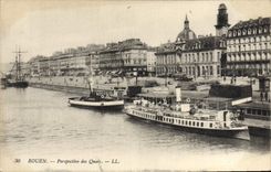 CPA Rouen Perspective des Quais 