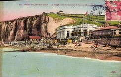 CPA Saint Valery Caux La Plage a maree haute et la Casino 