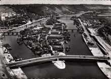CPSM Rouen S Int Vue aerienne L'Ile Lacroix et le nouveau Pont sur la Seine 
