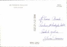 CPA Les Provinces Francaises Cote d'Azur carte touristique