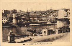 CPA Brest Le Pont National et l'Arsenal 