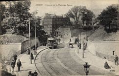 CPA Brest Avancee de la Place des Portes 