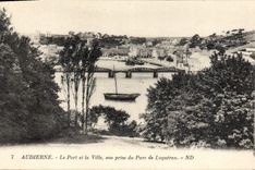 CPA Audierne le port et la ville vue prise du parc de Loqueran 