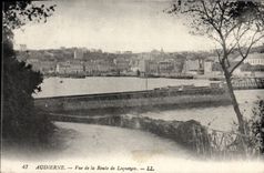CPA Audierne vue de la route de Loqueran 