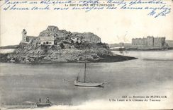 CPA le Bretagne Pittoresque environs de Morlaix l'Ile Louet et le chateau du taureau 