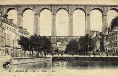 CPA Morlaix port et Viaduc 