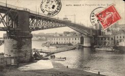 CPA Brest Perspective du pont Tournant 