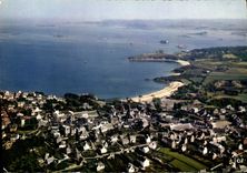 CPA Carantec Nord Finistere la plage et l'entree de la riviere de Morlaix où est situe le chateau du